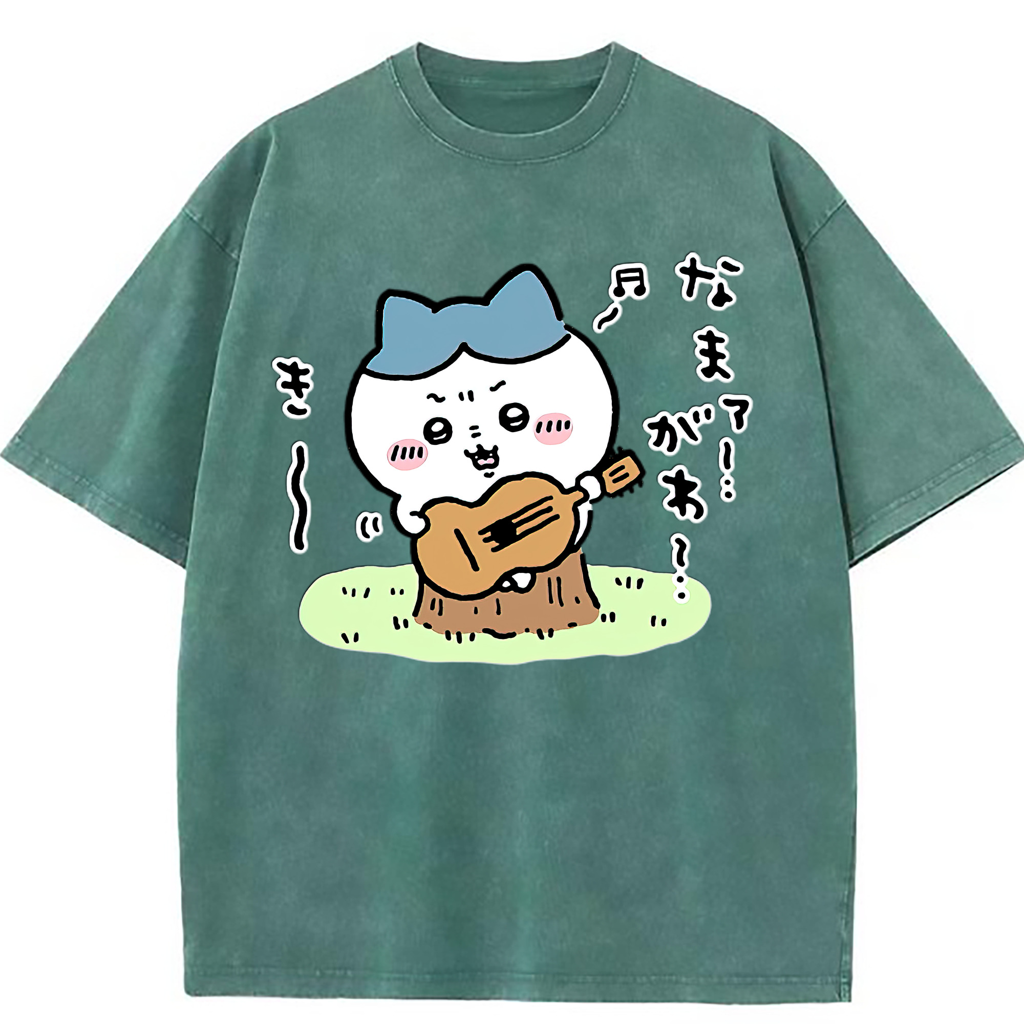 （画像用） ちいかわ ハチワレ Chii-kawa hachiware 綿100% ヴィンテージ風 半袖Tシャツ（フロントプリント）